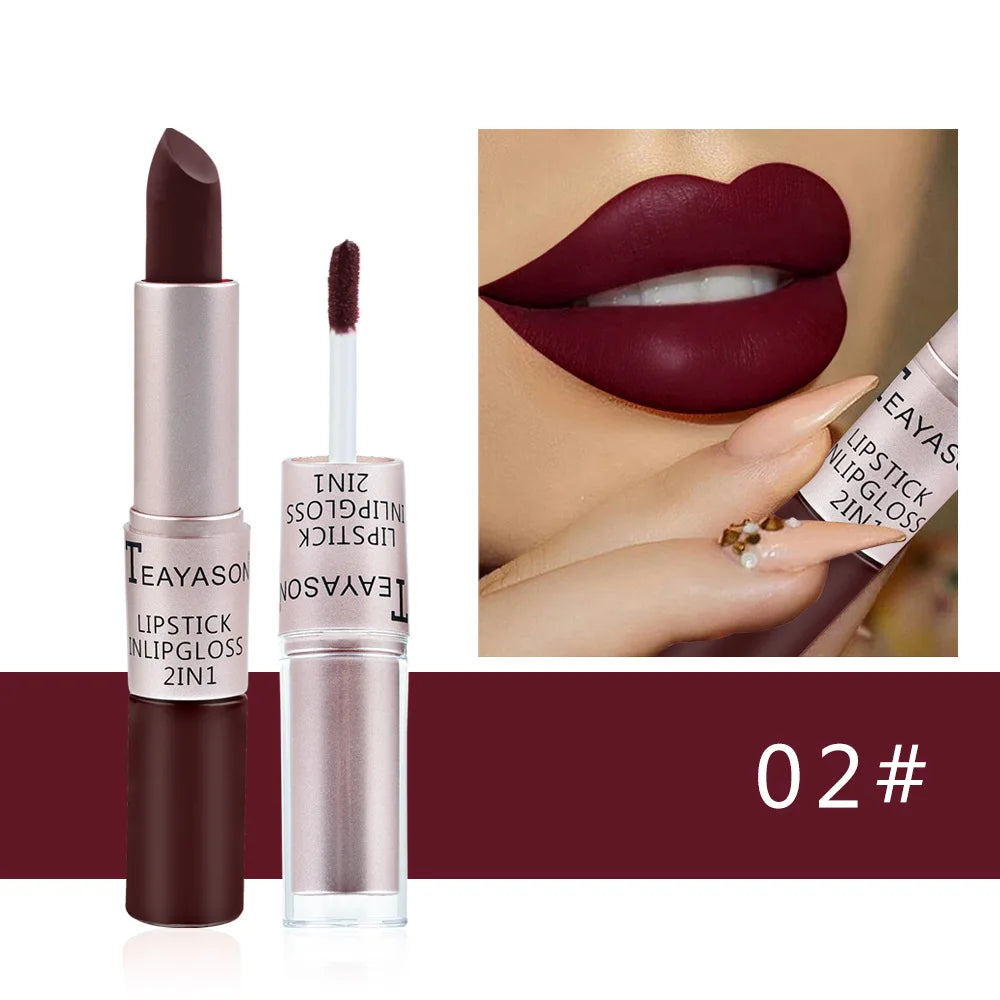 Rouge à lèvres 2-en-1 TEAYASON – Couleur intense & tenue longue durée