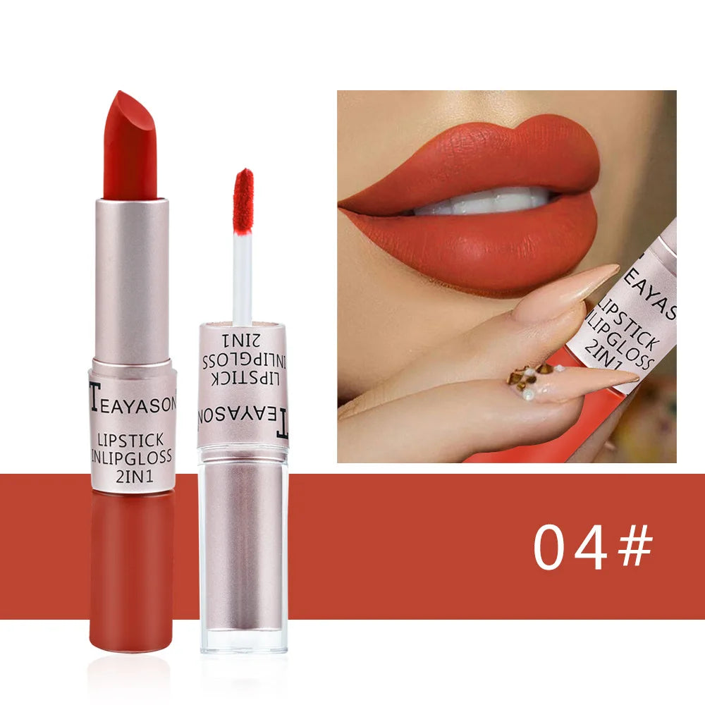 Rouge à lèvres 2-en-1 TEAYASON – Couleur intense & tenue longue durée