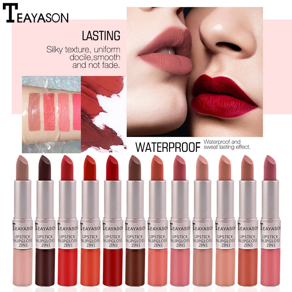 Rouge à lèvres 2-en-1 TEAYASON – Couleur intense & tenue longue durée
