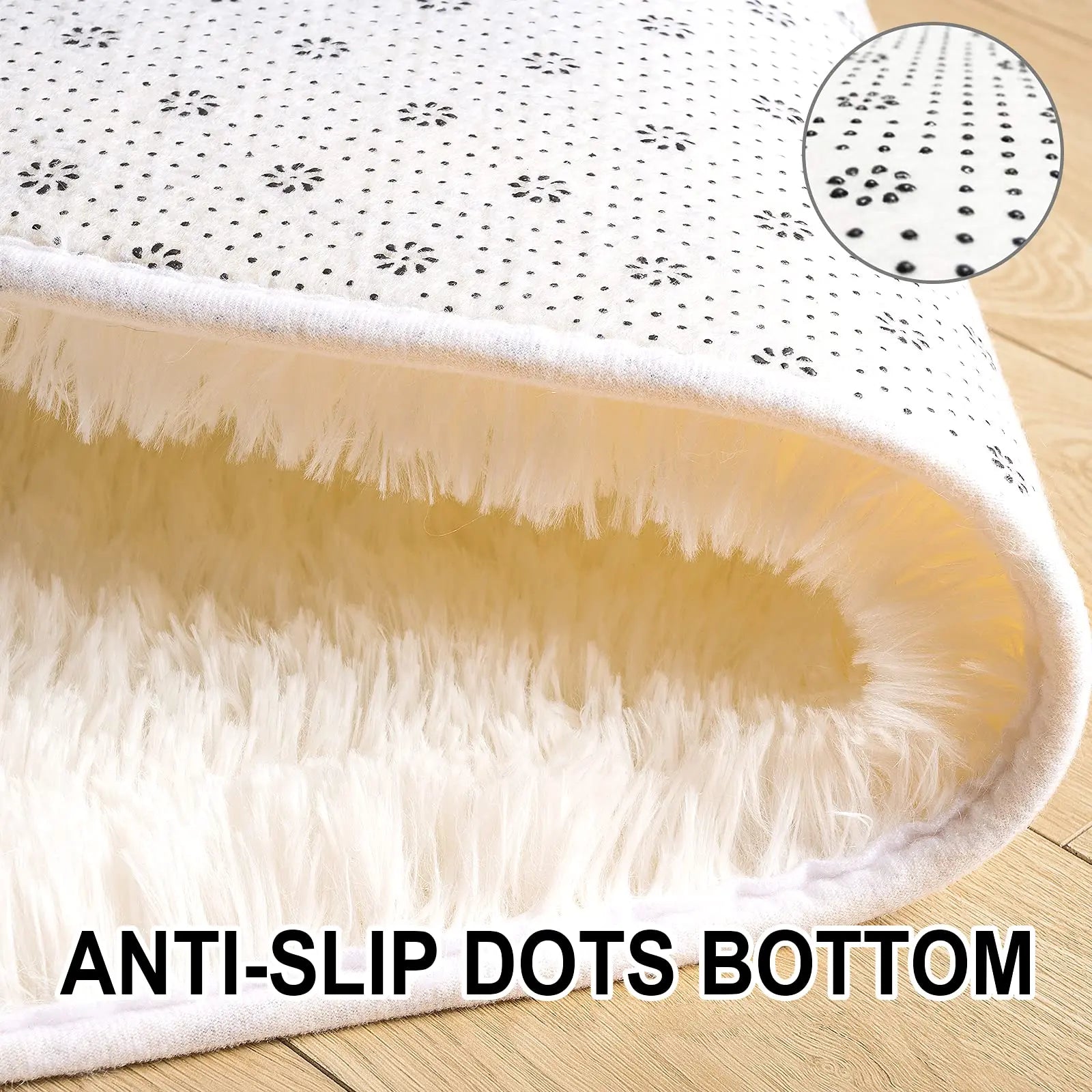 Tapis en peluche duveteux elliptique pour chambre d’enfant, salon, espace canapé, balcon – Tapis doux et soyeux pour chambre de fille, décoration intérieure.