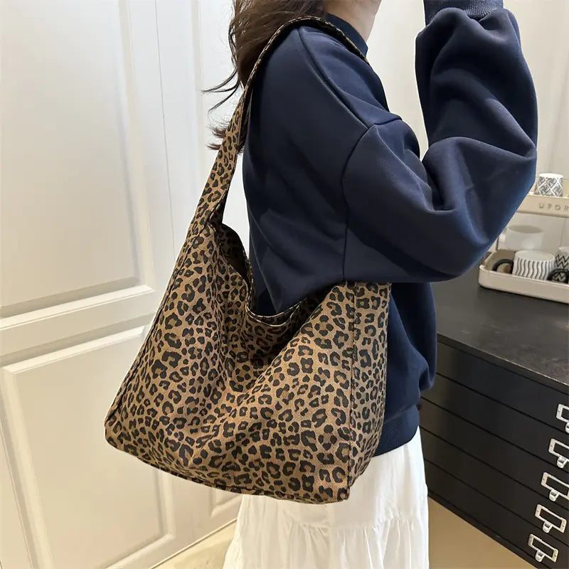 Sac pour Femme à Imprimé Léopard de Grande Capacité